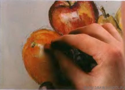 Cum de a desena o viață încă cu fructe (pastel)