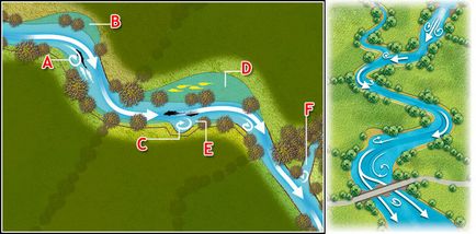 Cum de a găsi o bordură sau o gaură în râu și iaz