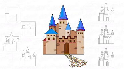 Cum să atragă pas cu pas un castel din povești