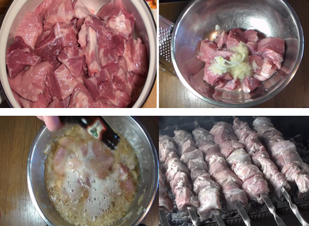 Cum delicioase frigarui marinate de carne de porc - 10 dintre cele mai delicioase marinatele la carne a fost moale și