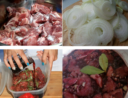 Cum delicioase frigarui marinate de carne de porc - 10 dintre cele mai delicioase marinatele la carne a fost moale și