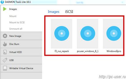 Cum de a arde imaginea ISO la imaginea de pe disc pentru a monta în Daemon Tools