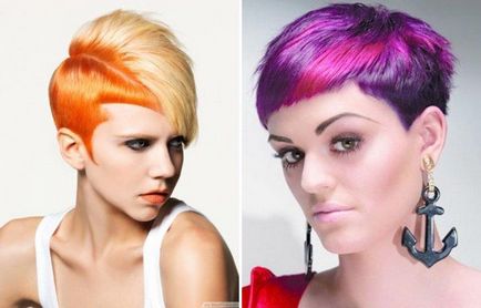 păr Creative colorat în 2017 pe scurt păr mediu și lung (foto)