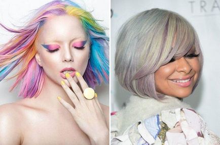 păr Creative colorat în 2017 pe scurt păr mediu și lung (foto)