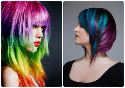 Creative tipuri de colorare a părului, caracteristici și foto