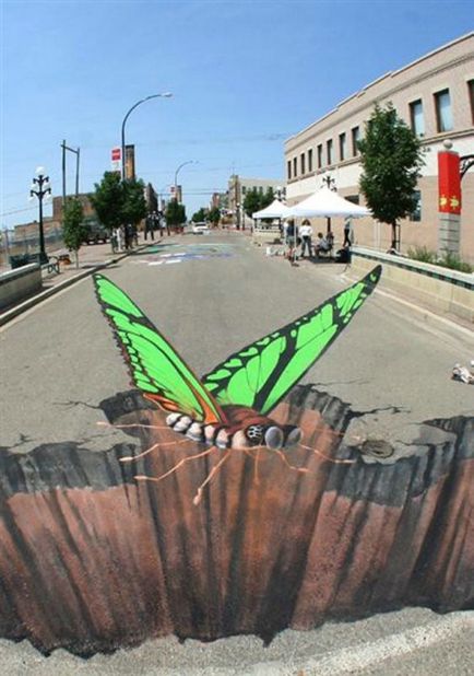 desene 3D pe trotuar