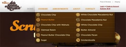 50 Exemple de meniuri pull-down în web design