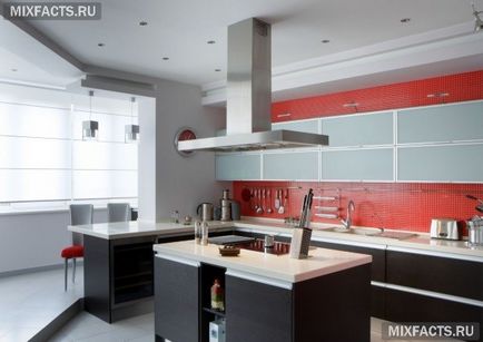 bucătărie de design, cu acces la balcon (foto)