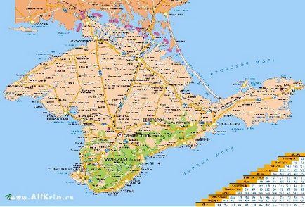 În cazul în care este harta detaliată a Crimeea coasta Crimeea și turistice harta