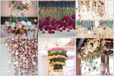 Ghirlande de flori pentru o nunta, un mod simplu de a face celebrarea o atmosferă specială a coloanei