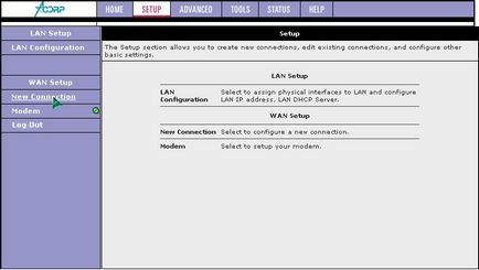 Configurarea Acorp LAN modem 122 instrucțiuni (nou)