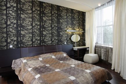 interior Dormitor cu tapet combinație armonioasă de două tipuri (40 poze) (tapet) interior Dormitor cu tapet combinație armonioasă de două tipuri (40 poze)