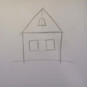 Cum de a desena o casă, trage un creion în etape, copilul meu