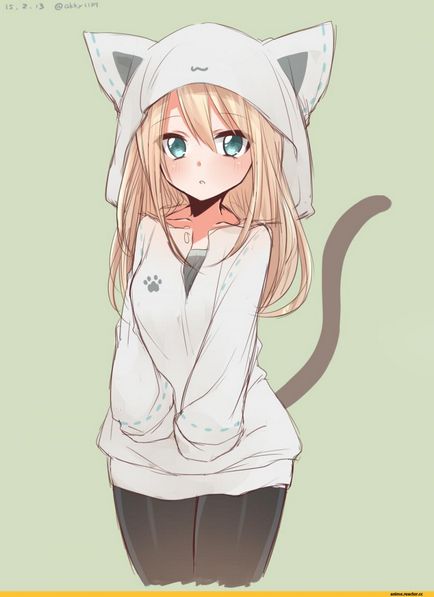 Cum de a desena și vopsea fata anime-pisica în capotă