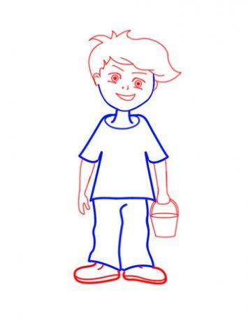 Cum de a desena un băiat cu un creion în etape 1