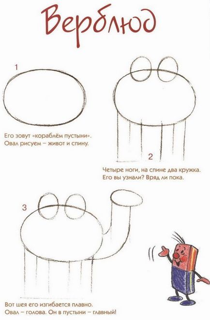 Cum de a desena o cămilă etape creion