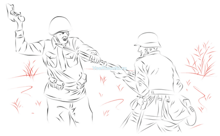 Cum de a desena un război creion în etape