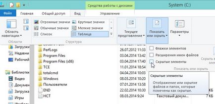 Cum de a afișa fișierele ascunse și de sistem
