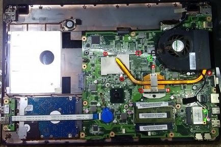 Cum să demontați și curățați praful de pe laptop eMachines e732zg - dezasamblarea eMachines laptop