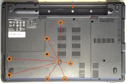 Cum să demontați laptop eMachines video de e528, prietene
