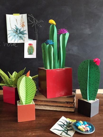 Cum de a face cactus din hârtie și carton cu mâinile lor