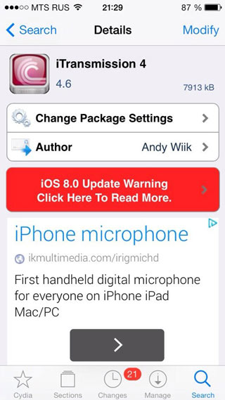 Cum de a descărca de pe torente pe iPhone, iPad instrucțiuni