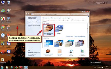 Cum de a seta o temă în Windows 7