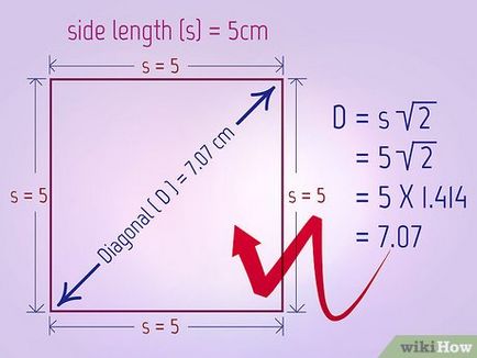 Cum se calculeaza diagonala pătratului