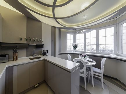 Bucătărie cu sfaturi de design balcon, design fotografie - 17 fotografii