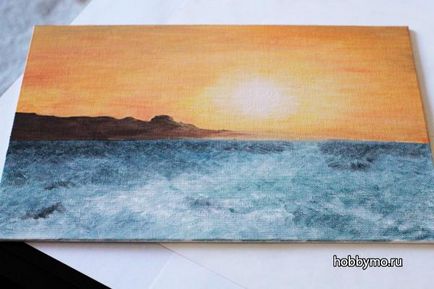 Master-class pictură în ulei peisaj pentru incepatori - interese de mare (imagine apus de soare) Master-class pictură în ulei peisaj pentru incepatori - hobby-Sea