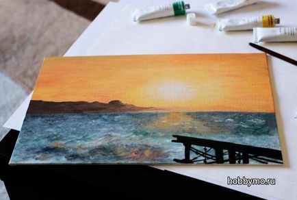 Master-class pictură în ulei peisaj pentru incepatori - interese de mare (imagine apus de soare) Master-class pictură în ulei peisaj pentru incepatori - hobby-Sea
