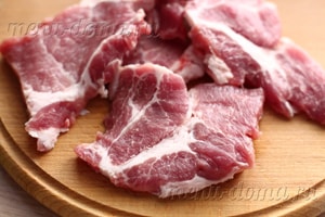Carne în franceză în rețetă cuptor cu fotografii de carne de porc cu rosii