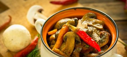 Carne cu ciuperci în cuptor și se pot - rețete de carne în franceză și comercianți