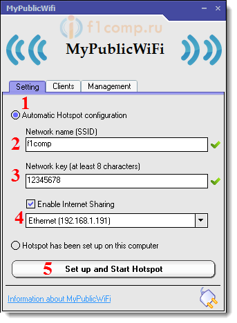 Configurarea distribuției Internet Wi-Fi cu laptop-ul pe Windows 8 și Windows 8