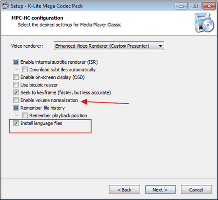 Setarea codec pack K-Lite