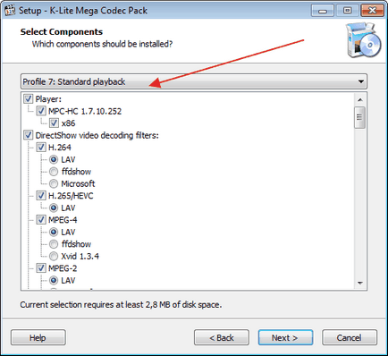 Setarea K-Lite codec pack (codec) Setarea codec pack K-Lite