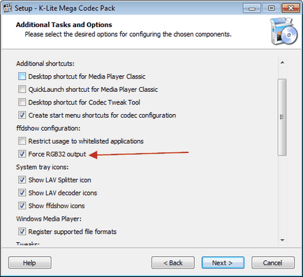 Setarea codec pack-lite k (setare) Setarea codec pack K-Lite