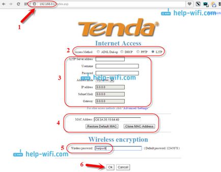 Configurarea router tenda N3 - conectarea la internet, înființat Wi-fі și parola