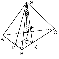 Piramida în care diedrului unghiurile baze egale