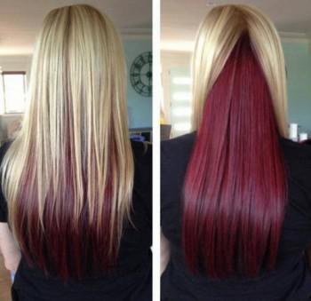 colorare a părului în două culori variante, foto, video