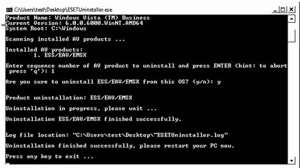îndepărtarea completă ESET NOD32 Antivirus cu calculatorul