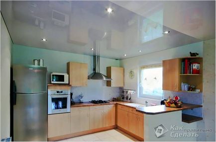 Plafonul în bucătărie cu mâinile - alege plafonul pentru bucătărie (foto)