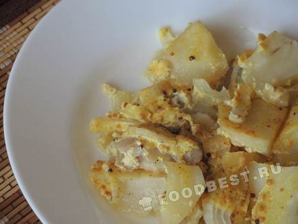 Reteta Pollack cu cartofi în cuptor cu pas cu pas fotografii