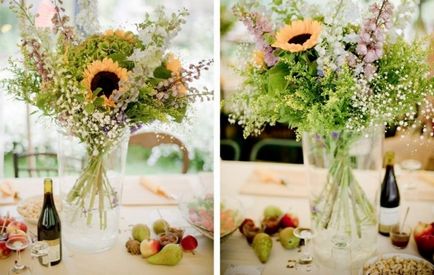 Flori de grădină în decorarea nunta si buchetul miresei