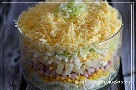 Salata cu ananas, brânză și pui straturi unele retete bune - retete delicioase salata