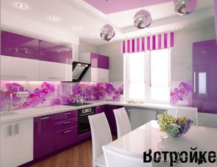 bucătărie de design și fotografie interior Lilac