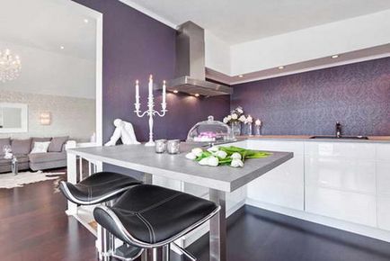 Combinația de culoare violet, în interior, favorit casa