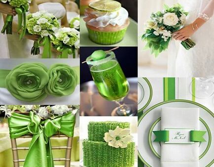 Nuntă în stil verde, ridica o paletă frumoasă
