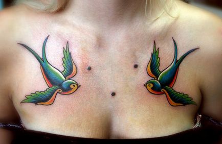 Tatuaj rândunică - valoare desene sau modele tatuaj și fotografii