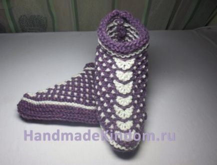 papuci tricotate acasă cu propriile lor mâini spițe